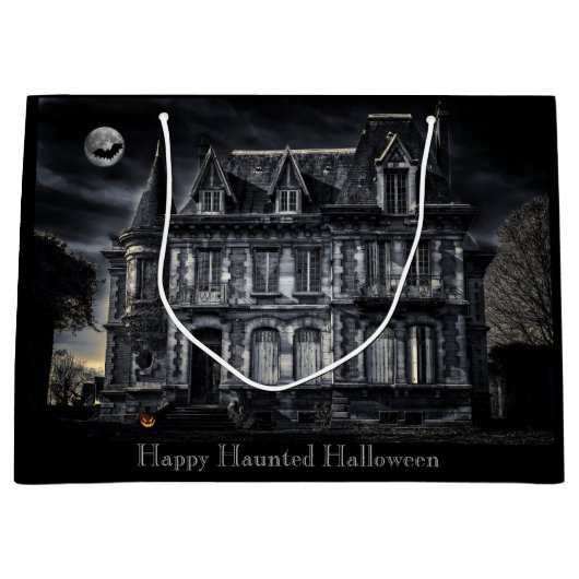 Grand Sac Cadeau Haunted House Halloween (Devant)