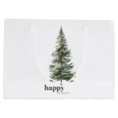 Grand Sac Cadeau Haut arbre à pin vert debout (Dos)