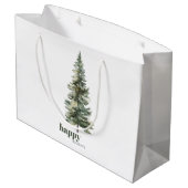 Grand Sac Cadeau Haut arbre à pin vert debout (Dos Angle)