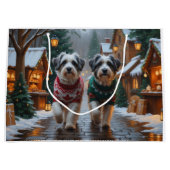 Grand Sac Cadeau Havanese Dogs Christmas Snow Holiday  (Devant)