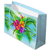 Grand Sac Cadeau Hawaï Tropical Motif sans couture (Devant Angle)