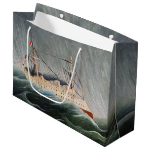 Grand Sac Cadeau Henri Rousseau - Le Navire dans la Tempête