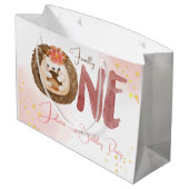 Grand Sac Cadeau Hérisson aquarelle premier anniversaire (Dos Angle)