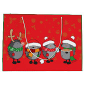 Grand Sac Cadeau Hérisson de Noël (Dos)