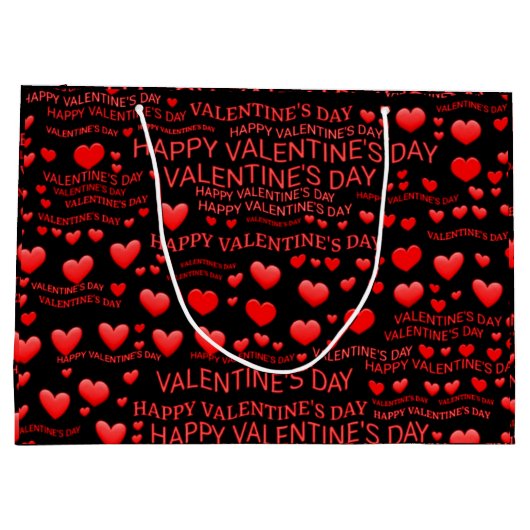 Grand Sac Cadeau  Heureuse Sainte-Valentin (Dos)