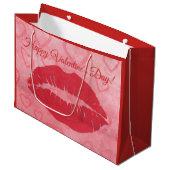 Grand Sac Cadeau Heureuse Sainte-Valentin Kiss (Devant Angle)