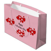 Grand Sac Cadeau Heureuse Sainte-Valentin rose (Dos Angle)