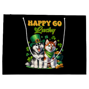 Grand Sac Cadeau Heureux au Hasard Toutou Husky Mignon St. Patrick