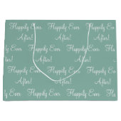 Grand Sac Cadeau Heureux Jamais après Script Sage Mariage vert (Devant)