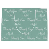 Grand Sac Cadeau Heureux Jamais après Script Sage Mariage vert (Dos)