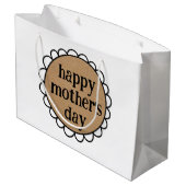 GRAND SAC CADEAU HEUREUX JOUR DE MÈRE SUR MESURE BORD À CÂBLE (Dos Angle)