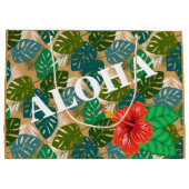 Grand Sac Cadeau Hibiscus de la Jungle hawaïenne ALOHA (Dos)