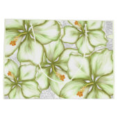 Grand Sac Cadeau Hibiscus & dentelle BLANC (Dos)