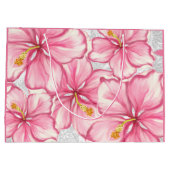 Grand Sac Cadeau Hibiscus & dentelle PINK (Dos)