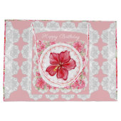 Grand Sac Cadeau Hibiscus & dentelle RED (Dos)