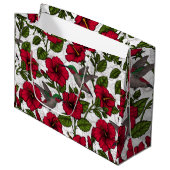 Grand Sac Cadeau Hibiscus et colibris (Devant Angle)
