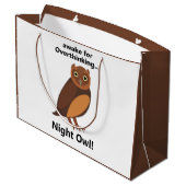 Grand Sac Cadeau Hibou Nocturne Rêveur Drôle (Dos Angle)