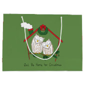 Grand Sac Cadeau Hibou Noël mignon Enfants (Dos)