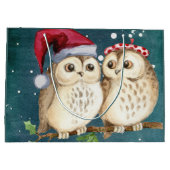 Grand Sac Cadeau Hiboux de vacances (Dos)