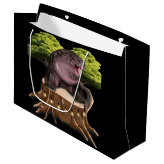 Grand Sac Cadeau Hippopotame Moo Deng