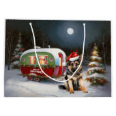 Grand Sac Cadeau Hiver Allemand Berger Caravane Noël Aventure (Dos)