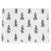 Grand Sac Cadeau Hiver branché | Motif d'arbre de Noël (Devant)