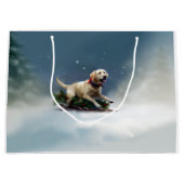 Grand Sac Cadeau hiver de Noël du Labrador (Devant)