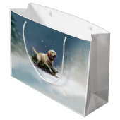 Grand Sac Cadeau hiver de Noël du Labrador (Dos Angle)