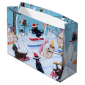 Grand Sac Cadeau Hiver Fun Noël Ski Laveurs Peinture (Dos Angle)