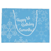 Grand Sac Cadeau Hiver Onederland 1er Anniversaire Fête des flocons (Dos)