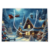 Grand Sac Cadeau Hiver/Père Noël/Noël/Neige (Devant)