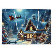 Grand Sac Cadeau Hiver/Père Noël/Noël/Neige (Dos)
