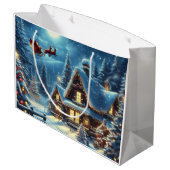 Grand Sac Cadeau Hiver/Père Noël/Noël/Neige (Dos Angle)