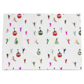 Grand Sac Cadeau Hiver Skieurs de descente Motif de ski (Devant)