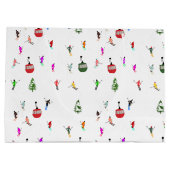 Grand Sac Cadeau Hiver Skieurs de descente Motif de ski (Dos)