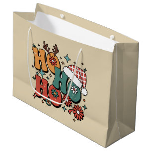 Grand Sac Cadeau Ho Ho Ho Noël Chapeau de Santa Ugly Xmas Groovy