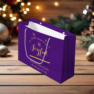 Grand Sac Cadeau Holiday Joy - 'C'est la saison d'être joyeux' viol