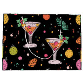 Grand Sac Cadeau Holiday Martinis Retro avec Bright Abstract Design (Dos)