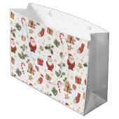 Grand Sac Cadeau Holiday Santa Gift Bag – Whimsical Design (Dos Angle)
