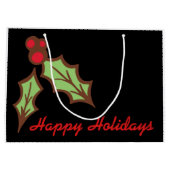 Grand sac cadeau Holly de Noël (Dos)