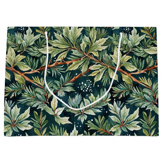 Grand Sac Cadeau Holly, Épinette, Vert Neige (Devant)