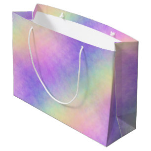 Grand Sac Cadeau holo arc-en-ciel doux ombre :