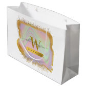 Grand Sac Cadeau Holographique Parties scintillant Or Moderne Coiff (Dos Angle)
