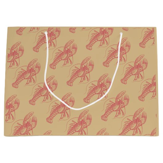 Grand Sac Cadeau Homard rouge (Devant)