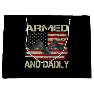 Grand Sac Cadeau Hommes Armés Et Papa Drôle Mortel Papa Pour La Fêt
