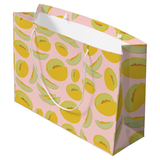 Grand Sac Cadeau Honeydew Melons Motif de fruits (Dos Angle)