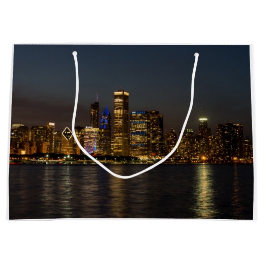Grand Sac Cadeau Horizon Chicago Pano de nuit (Devant)