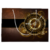Grand Sac Cadeau Horloge Steampunk avec des engrenages anciens (Dos)