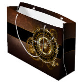 Grand Sac Cadeau Horloge Steampunk avec des engrenages anciens (Dos Angle)