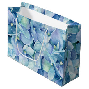 Grand Sac Cadeau Hortensia bleu